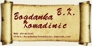 Bogdanka Komadinić vizit kartica